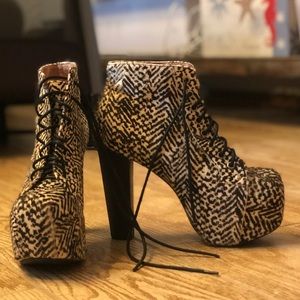 Jeffrey Campbell zebra booties